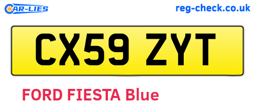 CX59ZYT are the vehicle registration plates.