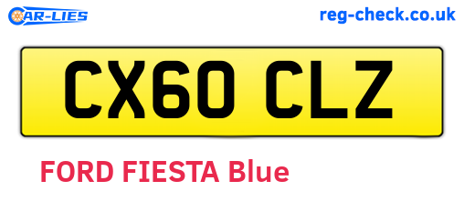 CX60CLZ are the vehicle registration plates.