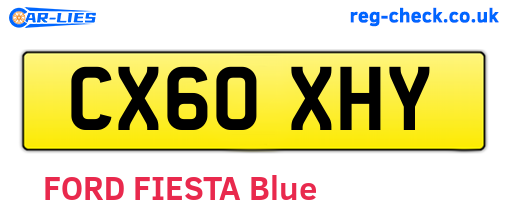 CX60XHY are the vehicle registration plates.