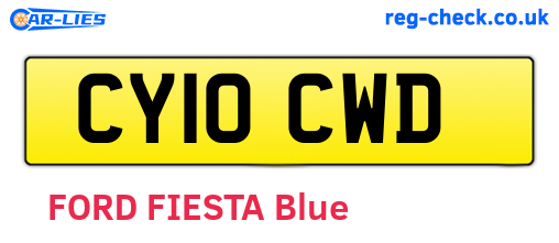 CY10CWD are the vehicle registration plates.