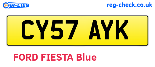 CY57AYK are the vehicle registration plates.