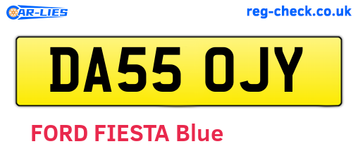DA55OJY are the vehicle registration plates.