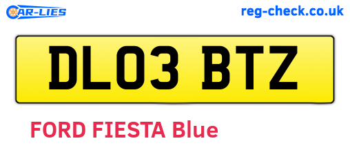 DL03BTZ are the vehicle registration plates.