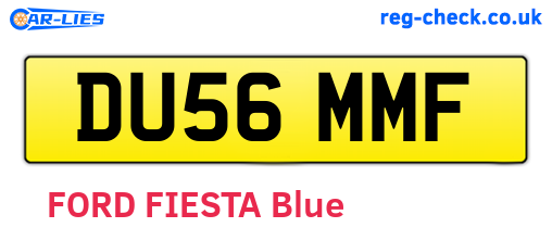 DU56MMF are the vehicle registration plates.