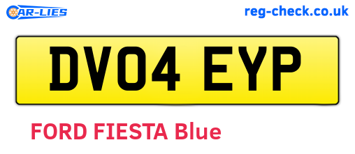DV04EYP are the vehicle registration plates.