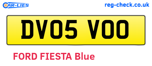 DV05VOO are the vehicle registration plates.