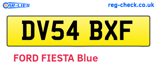DV54BXF are the vehicle registration plates.