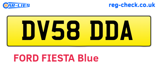 DV58DDA are the vehicle registration plates.