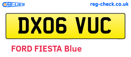 DX06VUC are the vehicle registration plates.