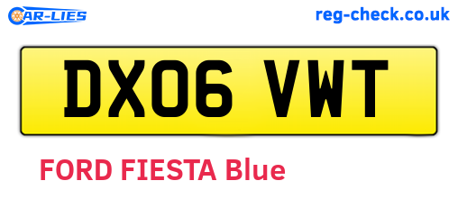 DX06VWT are the vehicle registration plates.