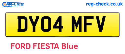 DY04MFV are the vehicle registration plates.