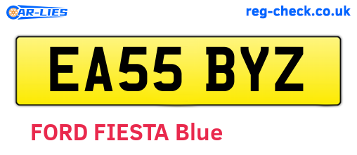 EA55BYZ are the vehicle registration plates.