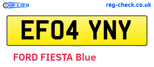 EF04YNY are the vehicle registration plates.