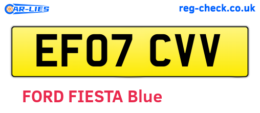 EF07CVV are the vehicle registration plates.