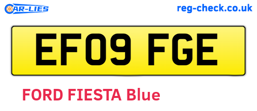 EF09FGE are the vehicle registration plates.
