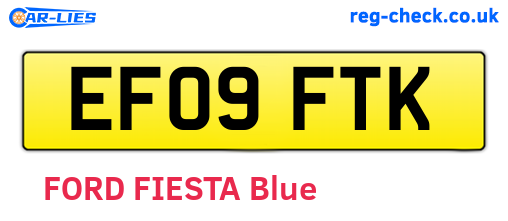 EF09FTK are the vehicle registration plates.