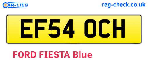 EF54OCH are the vehicle registration plates.