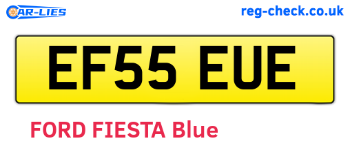 EF55EUE are the vehicle registration plates.