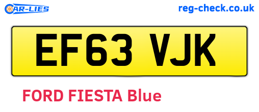 EF63VJK are the vehicle registration plates.