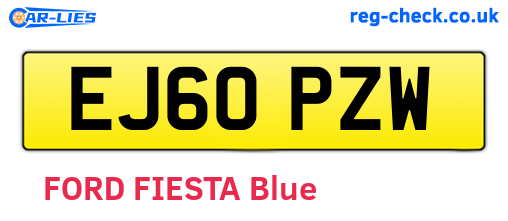 EJ60PZW are the vehicle registration plates.