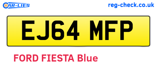 EJ64MFP are the vehicle registration plates.
