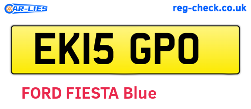 EK15GPO are the vehicle registration plates.
