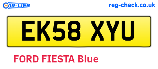 EK58XYU are the vehicle registration plates.