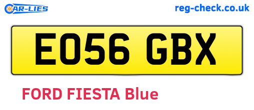 EO56GBX are the vehicle registration plates.