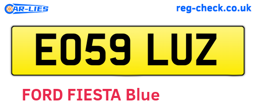 EO59LUZ are the vehicle registration plates.