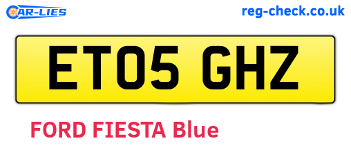 ET05GHZ are the vehicle registration plates.