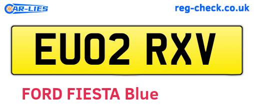 EU02RXV are the vehicle registration plates.