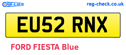 EU52RNX are the vehicle registration plates.