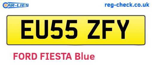EU55ZFY are the vehicle registration plates.