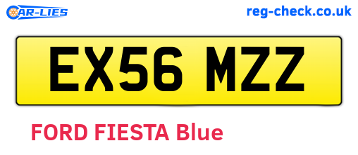 EX56MZZ are the vehicle registration plates.