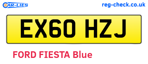EX60HZJ are the vehicle registration plates.