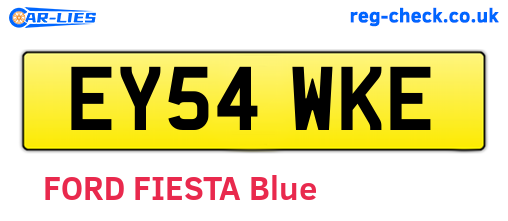 EY54WKE are the vehicle registration plates.