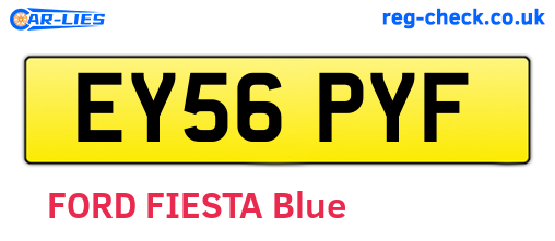 EY56PYF are the vehicle registration plates.
