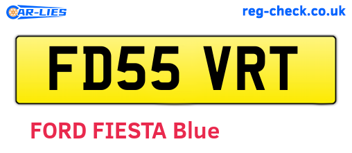 FD55VRT are the vehicle registration plates.