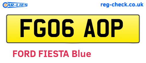 FG06AOP are the vehicle registration plates.