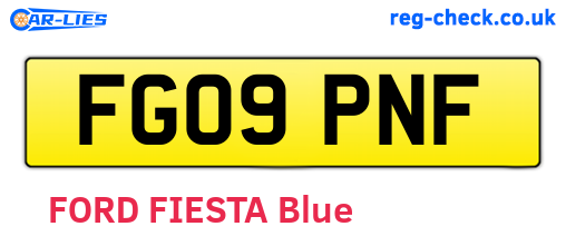 FG09PNF are the vehicle registration plates.