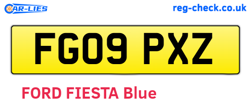 FG09PXZ are the vehicle registration plates.