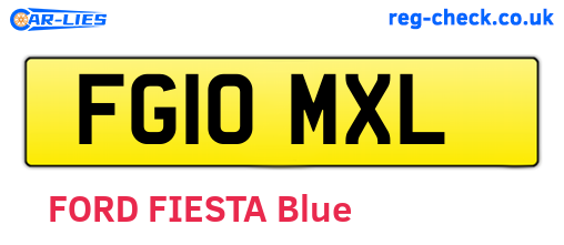 FG10MXL are the vehicle registration plates.