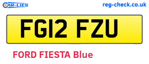 FG12FZU are the vehicle registration plates.
