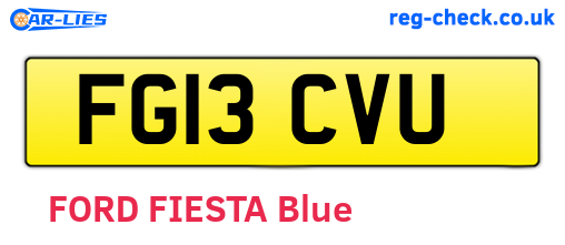 FG13CVU are the vehicle registration plates.