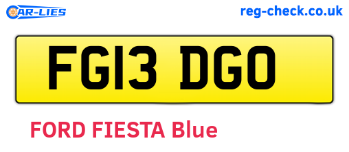 FG13DGO are the vehicle registration plates.