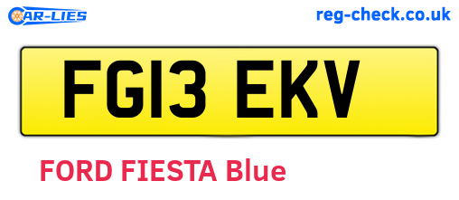 FG13EKV are the vehicle registration plates.