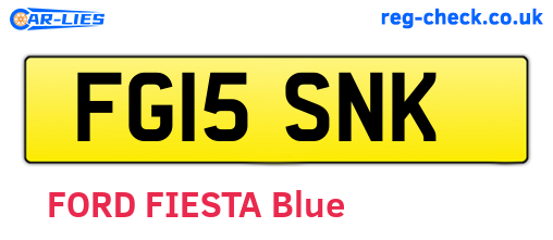 FG15SNK are the vehicle registration plates.