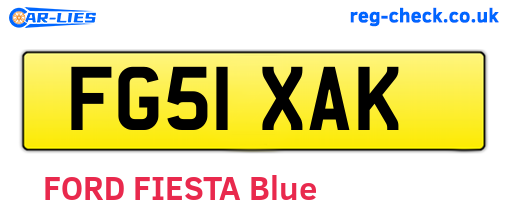 FG51XAK are the vehicle registration plates.