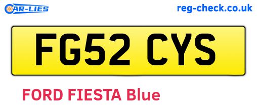 FG52CYS are the vehicle registration plates.