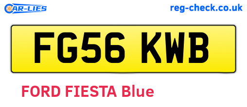 FG56KWB are the vehicle registration plates.